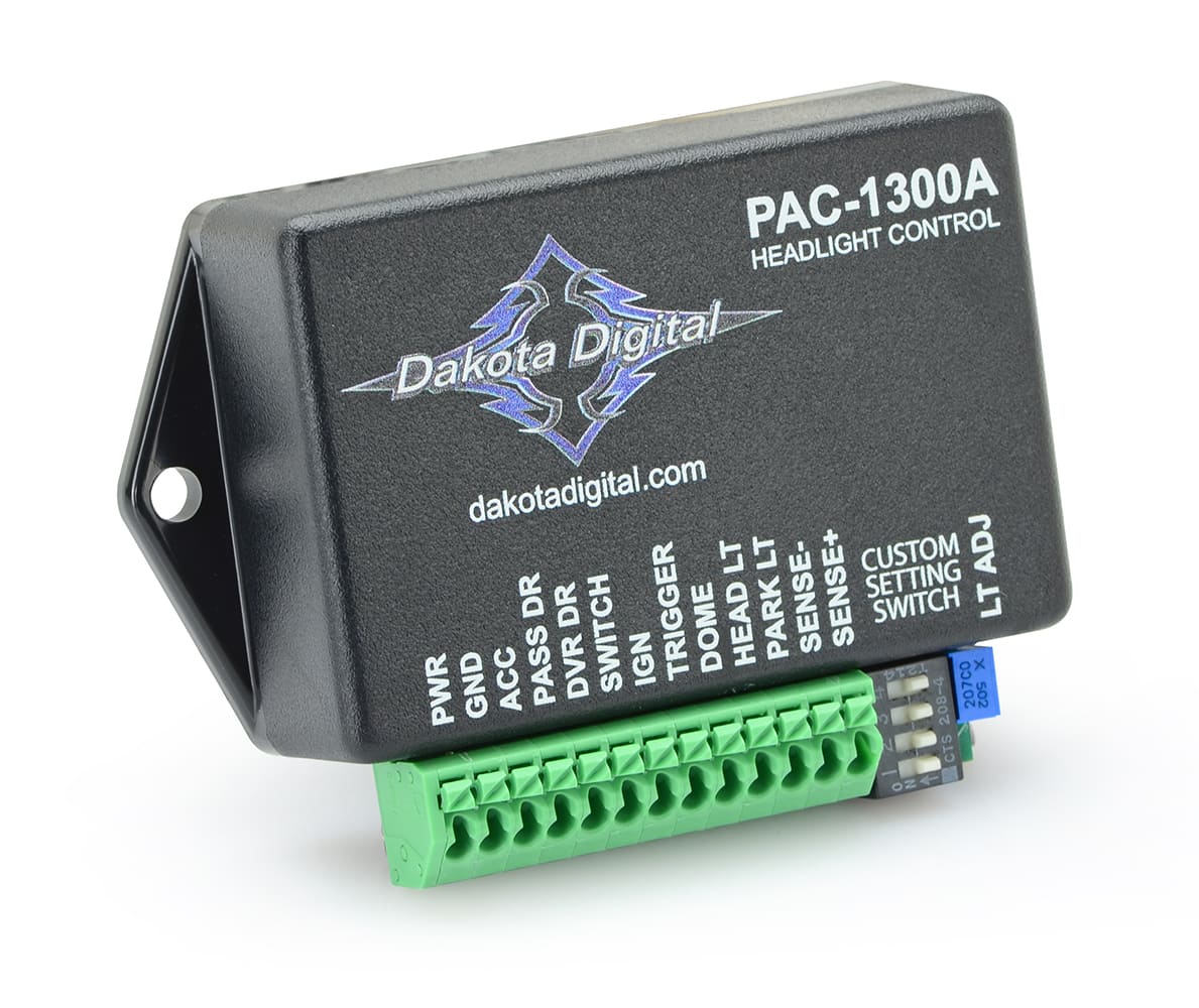 42 Dakota Digital PAC 1300A headlight control module terminal connections custom switch