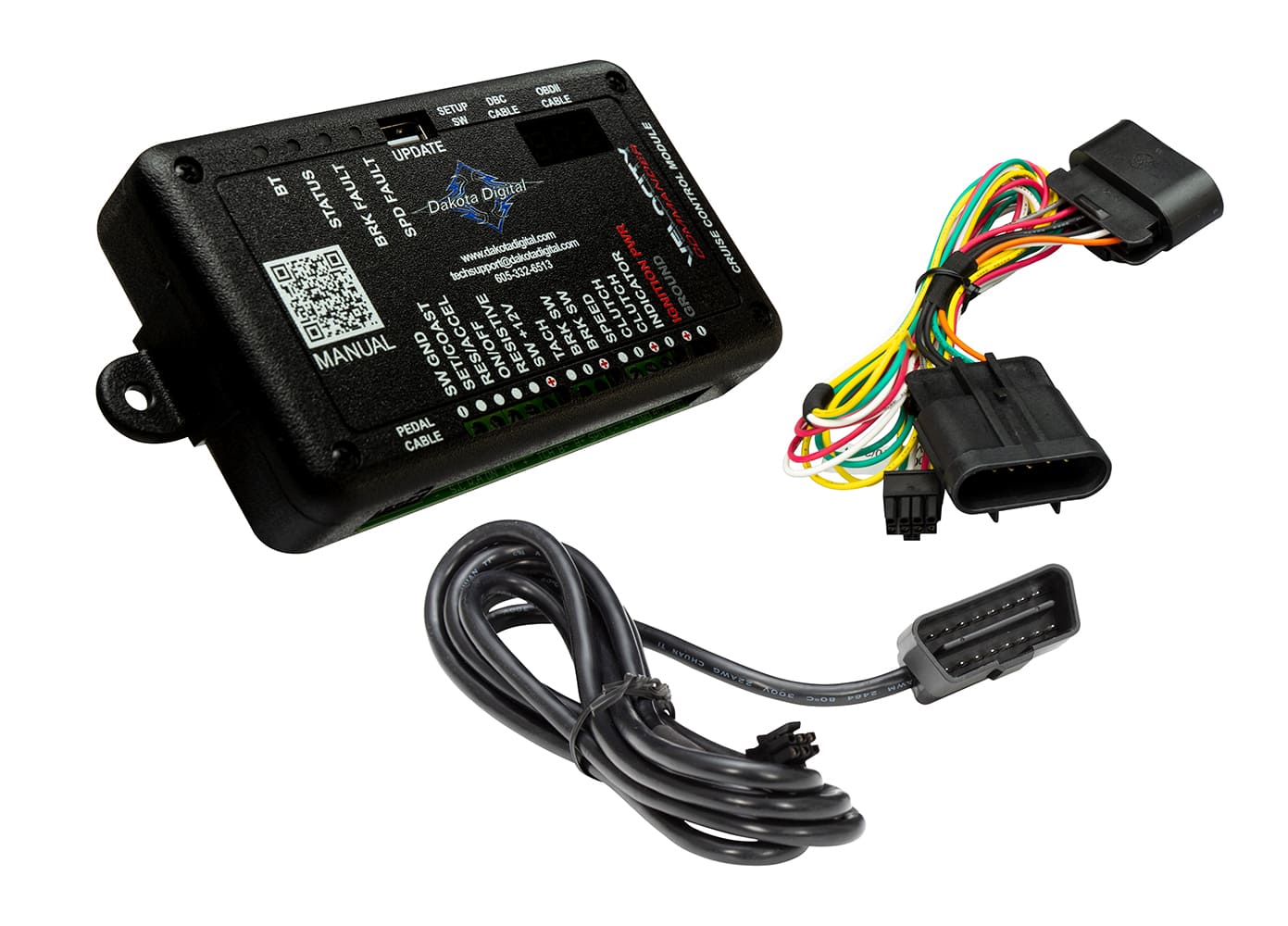 48 Dakota Digital cruise control module QR code wiring chart OBDII connections