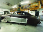 01 1947 Ford coupe in shop fadeaway fender metalwork mockup traditional custom build