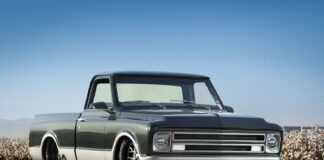 01 1968 Chevy C10 truck cotton field side view