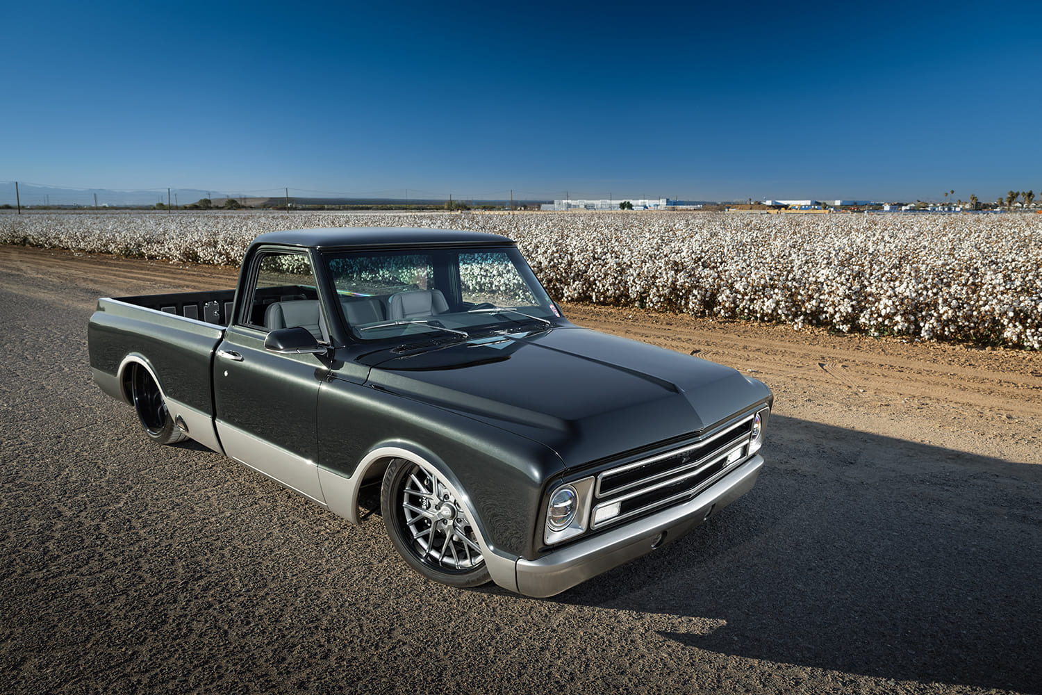 02 1968 Chevrolet C10 custom lowered front angle