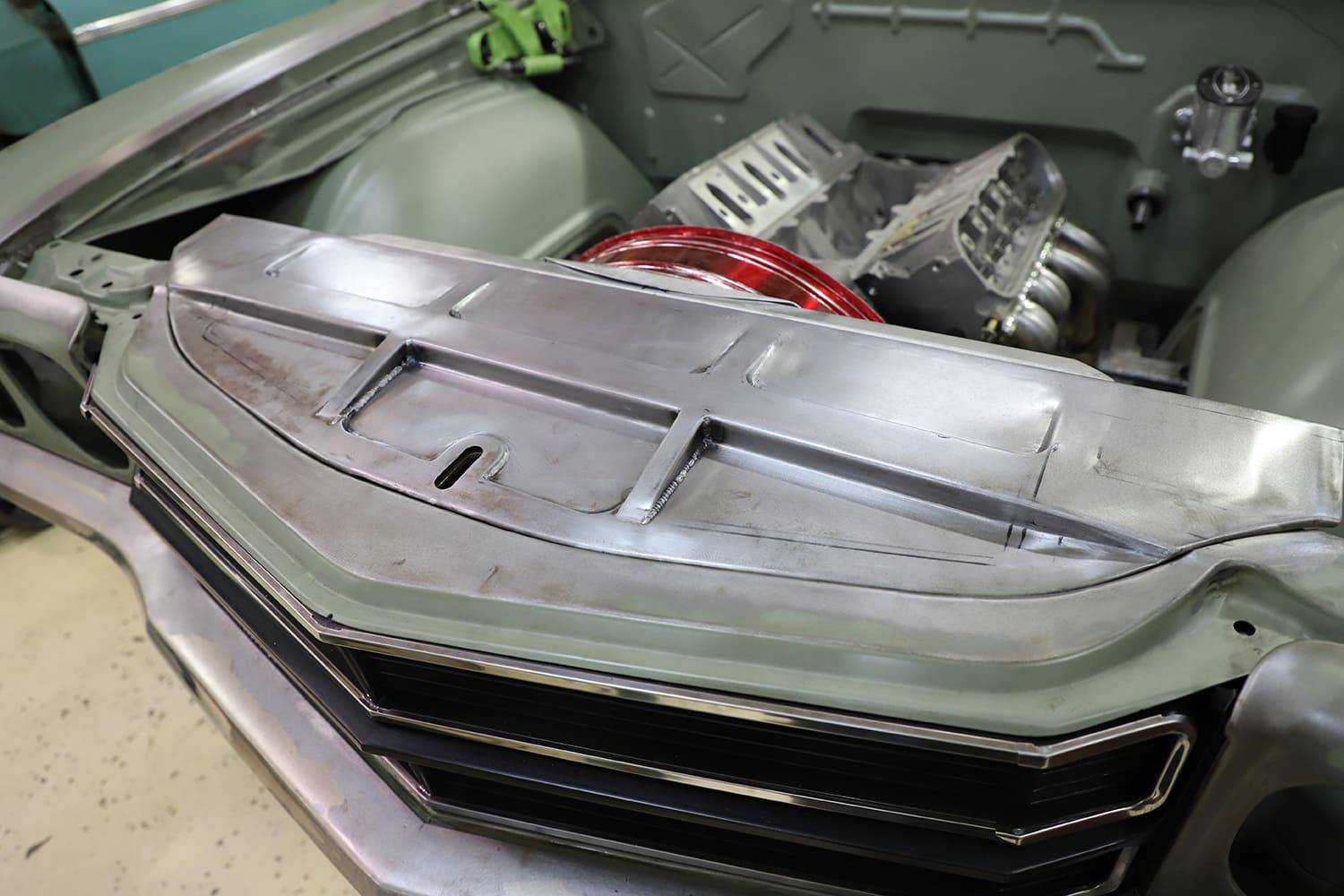 06 1970 chevelle under hood custom metal work roadster shop