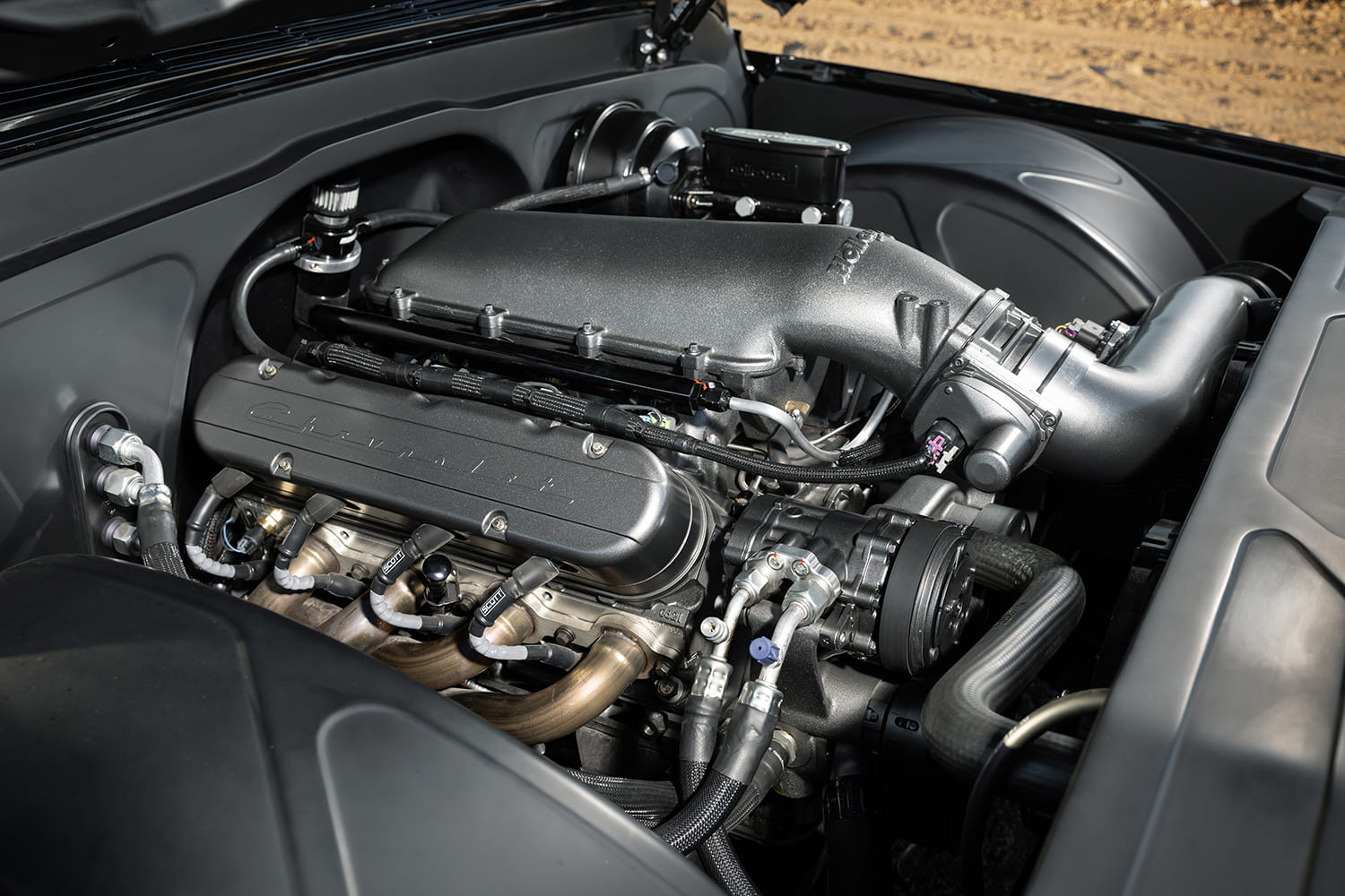 10 1968 Chevrolet C10 valve covers engine close up