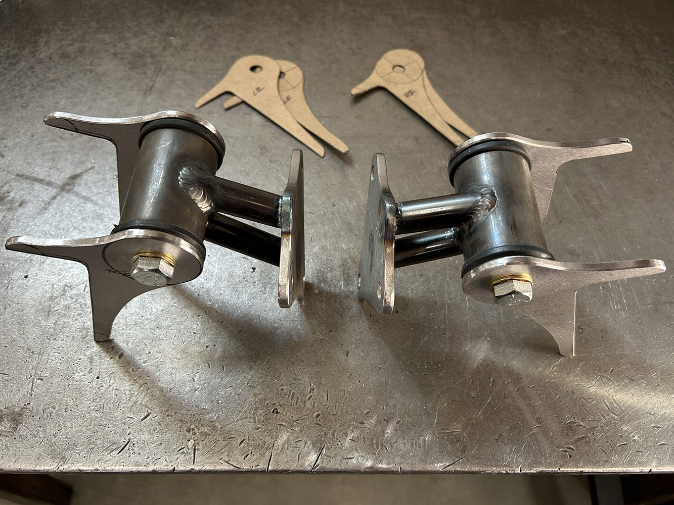 16 Custom fabricated metal bushing assemblies steering or suspension parts Chevy C10 build project