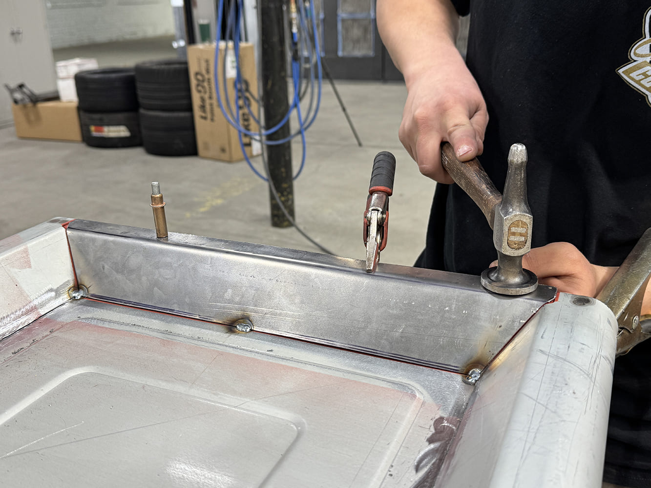 22 Hammering panel for fit body hammer C clamp Cleco red guide marks