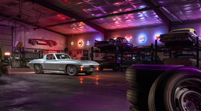 Dan Gernstein’s 1967 Corvette Reborn 001 1967 Chevy Corvette restomod neon garage photoshoot