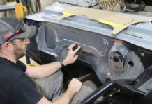 001 1967 Nova custom firewall fabrication smooth sheet metal delete panels welding shaping firewall modification