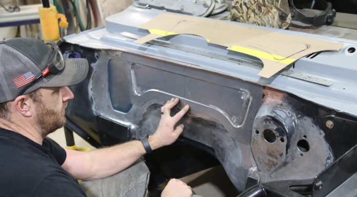 001 1967 Nova custom firewall fabrication smooth sheet metal delete panels welding shaping firewall modification