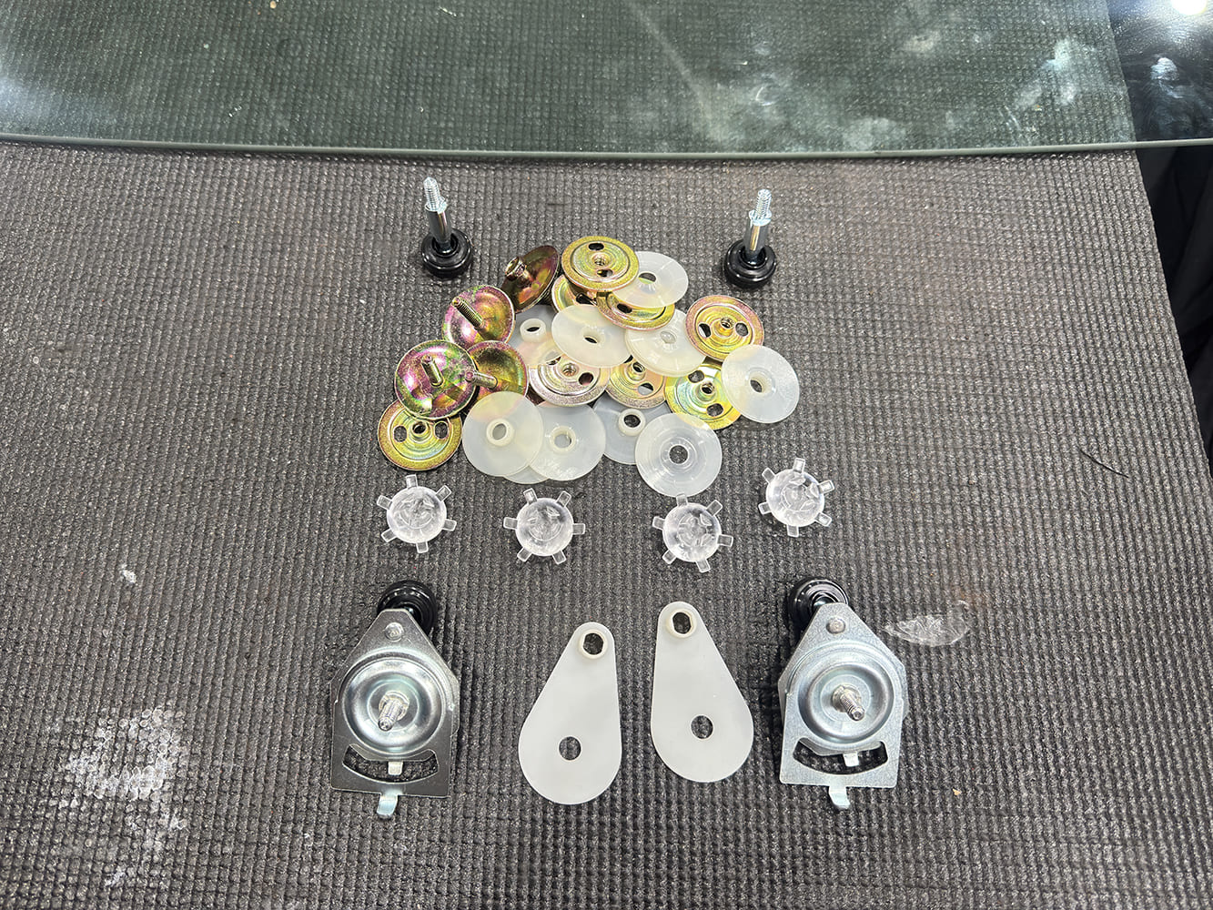 001 1971 camaro window regulator hardware bolts rollers install parts layout