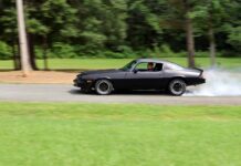 001 1978 camaro burnout black muscle car matte paint street action