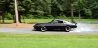 001 1978 camaro burnout black muscle car matte paint street action