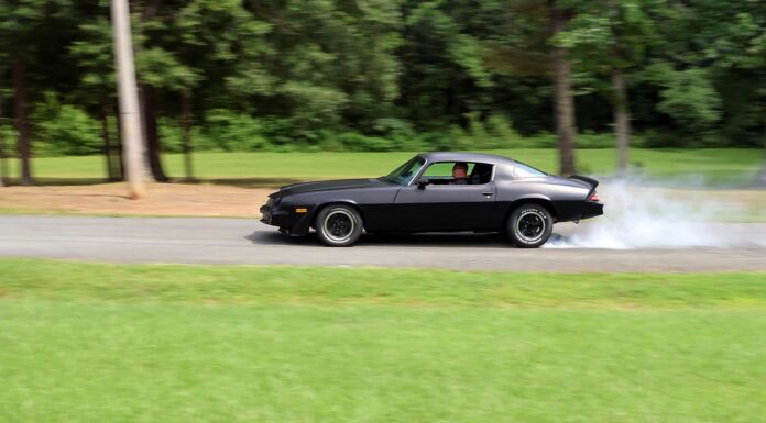 001 1978 camaro burnout black muscle car matte paint street action