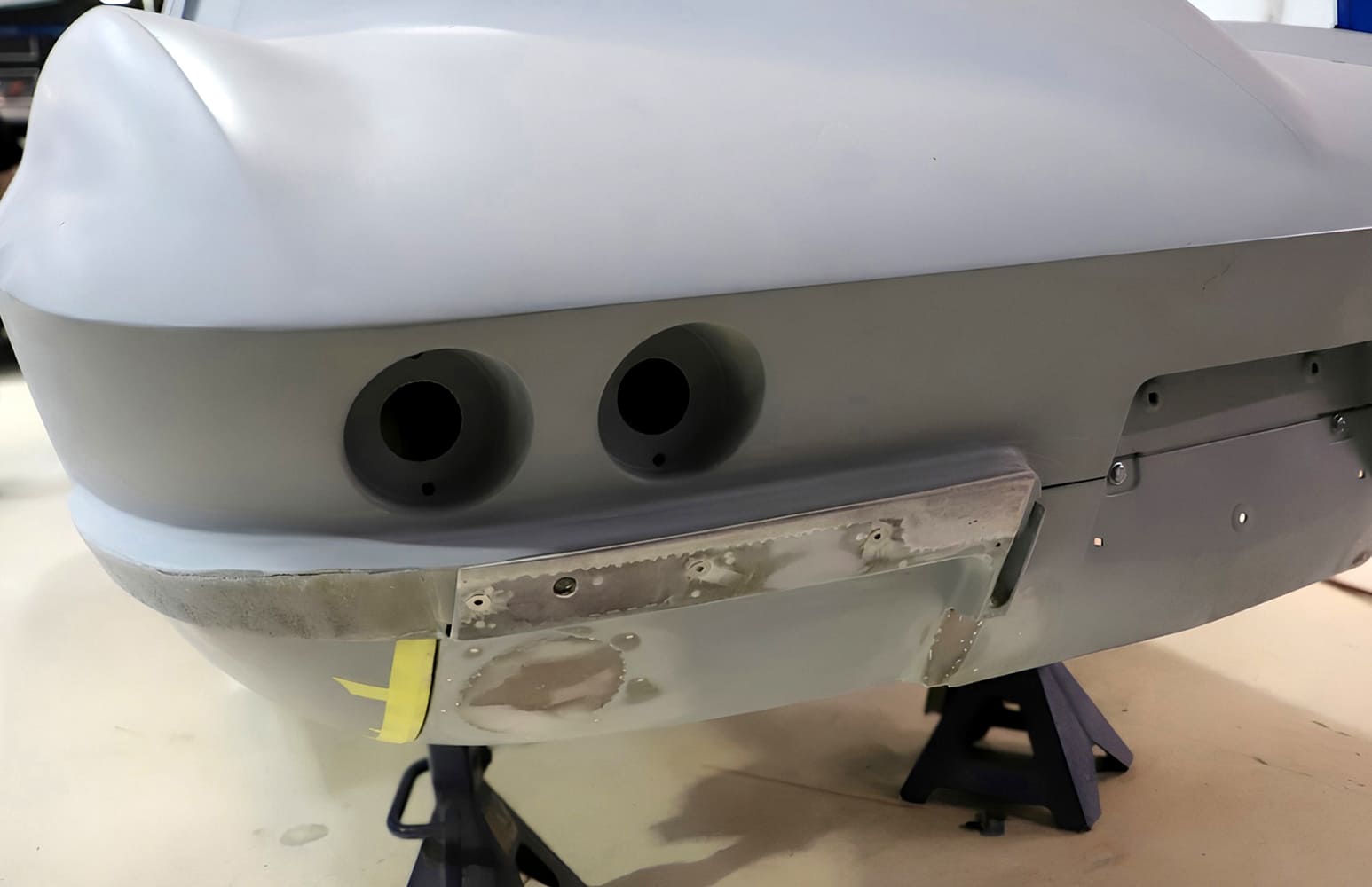 003 1965 Corvette taillight housing fabrication dual round pod openings