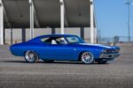 004 1969 Chevelle SS profile shot staggered wheels white seats 427 badging side view