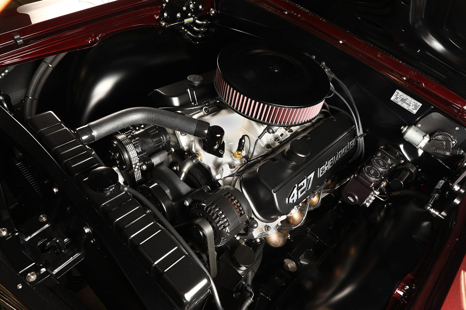 007 1965 Chevrolet Chevelle 427 engine bay polished components big block