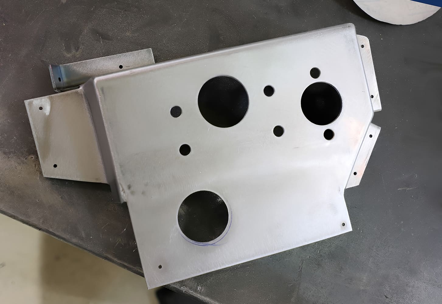 007 1965 Corvette custom firewall panel riveted aluminum reinforcement