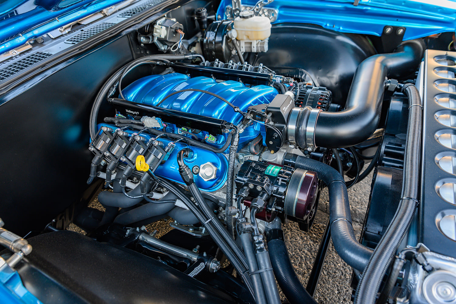 008 1969 Chevelle SS LS engine bay Holley intake Speedtech suspension drive by wire throttle