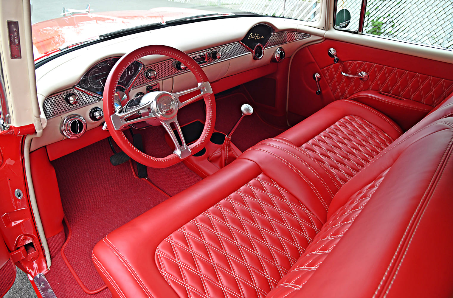 009 1955 chevy bel air custom red interior diamond stitching restored classic