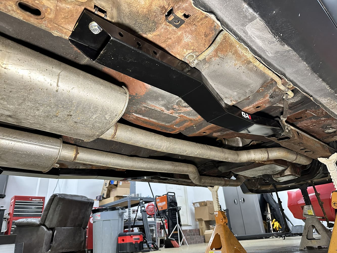 009 1978 camaro qa1 subframe connector installed under body