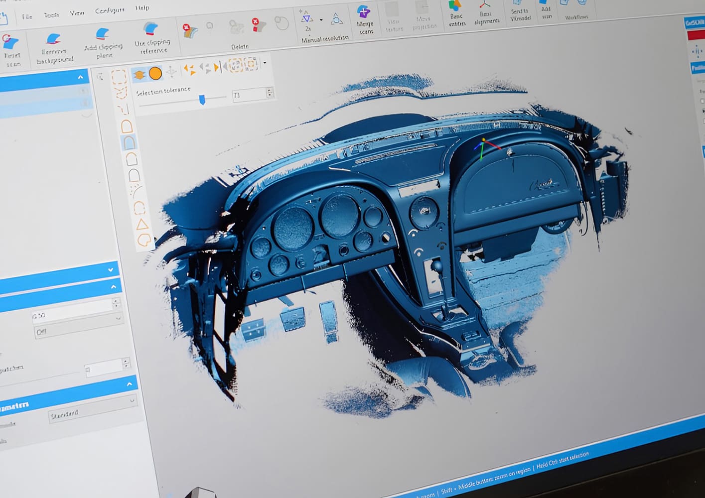 010 1965 Corvette dash 3D scan digital interior mapping for restoration