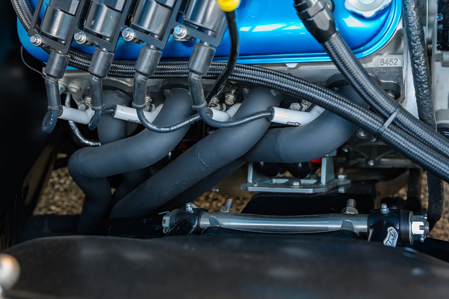 010 1969 Chevelle SS headers ceramic coated Speedtech suspension detail Holley valve covers