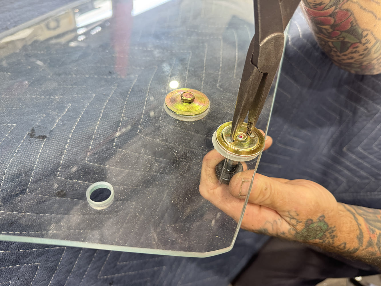 012 1971 camaro roller washer install with needle nose pliers