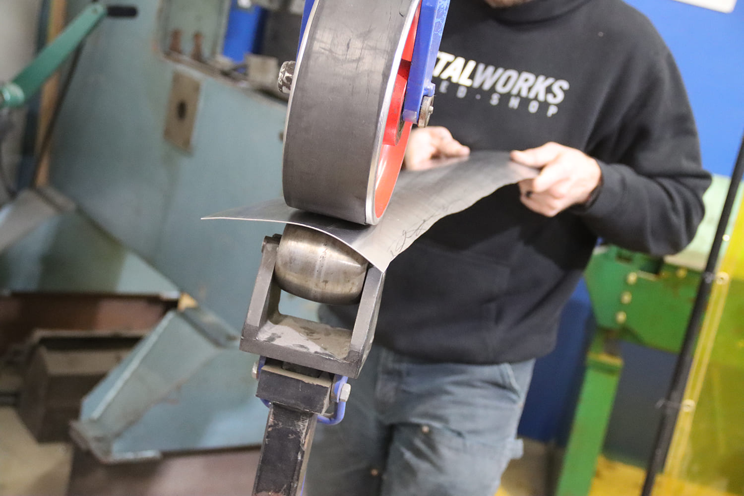 014 1967 Nova patch panel formed on English wheel beginning custom cowl vent delete process