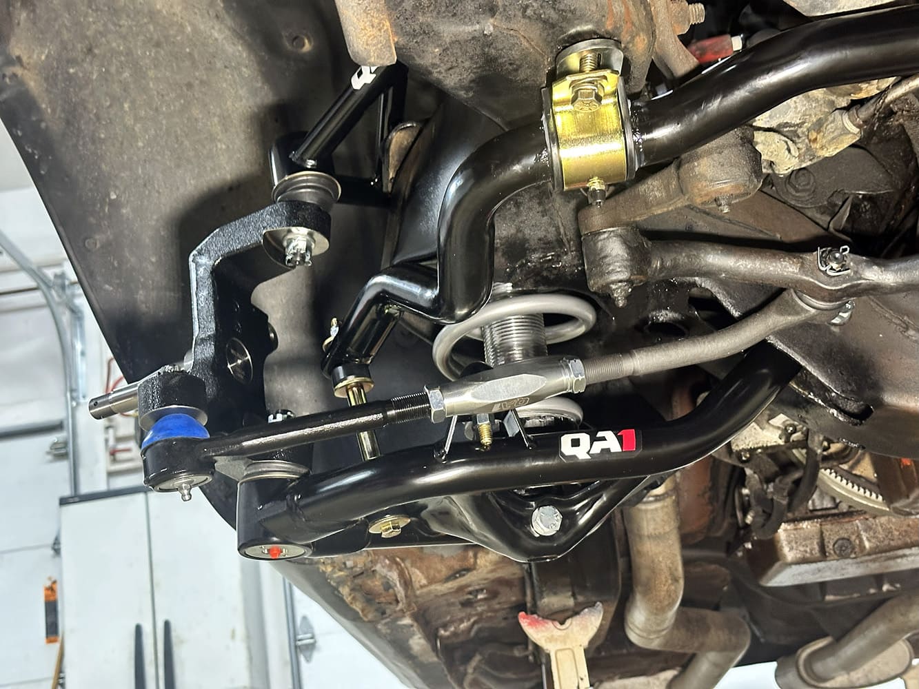 017 1978 camaro qa1 sway bar links tie rod coilover suspension underside