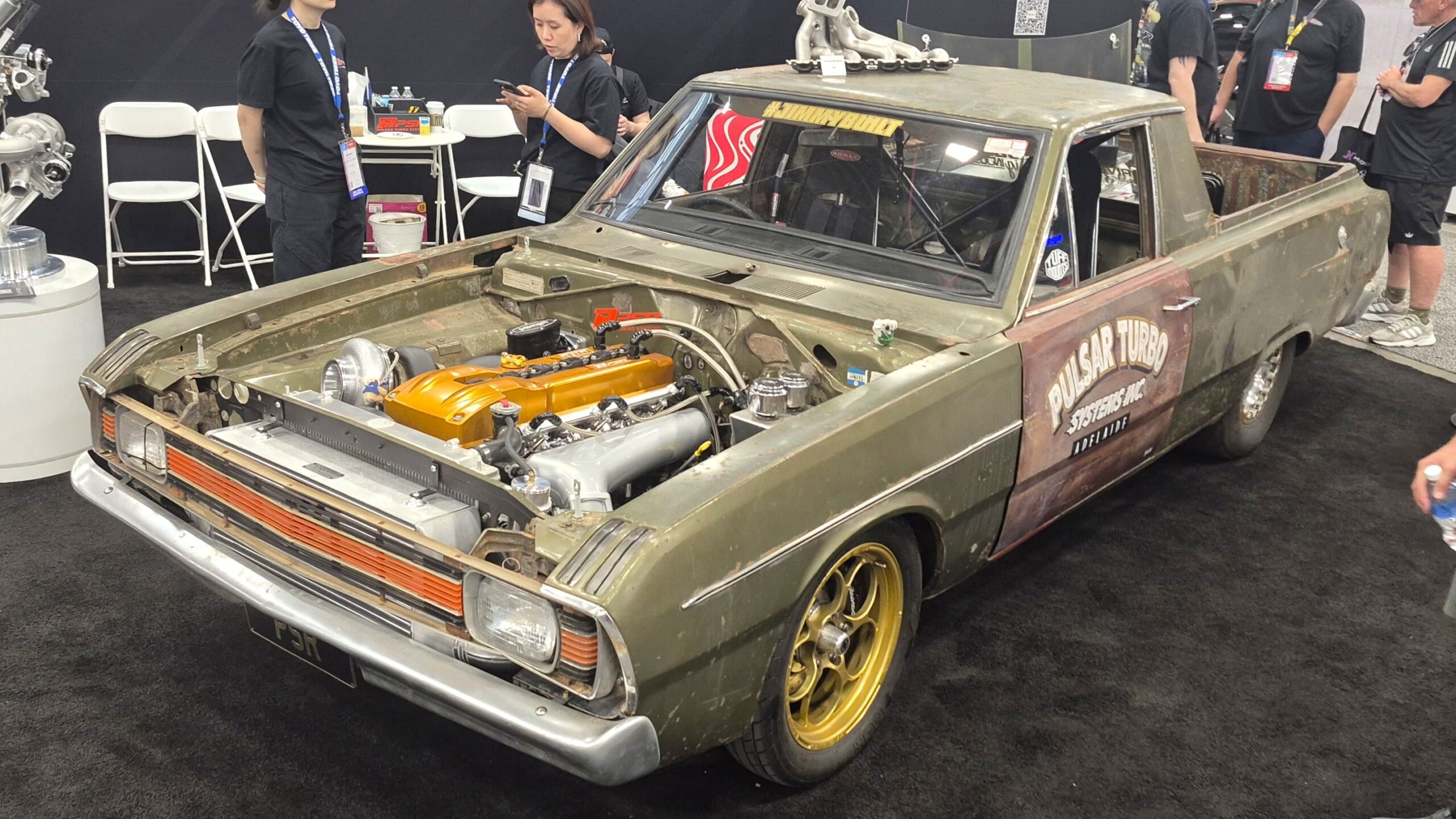 02 1968 dodge d100 pickup pulsar turbo patina show truck sema