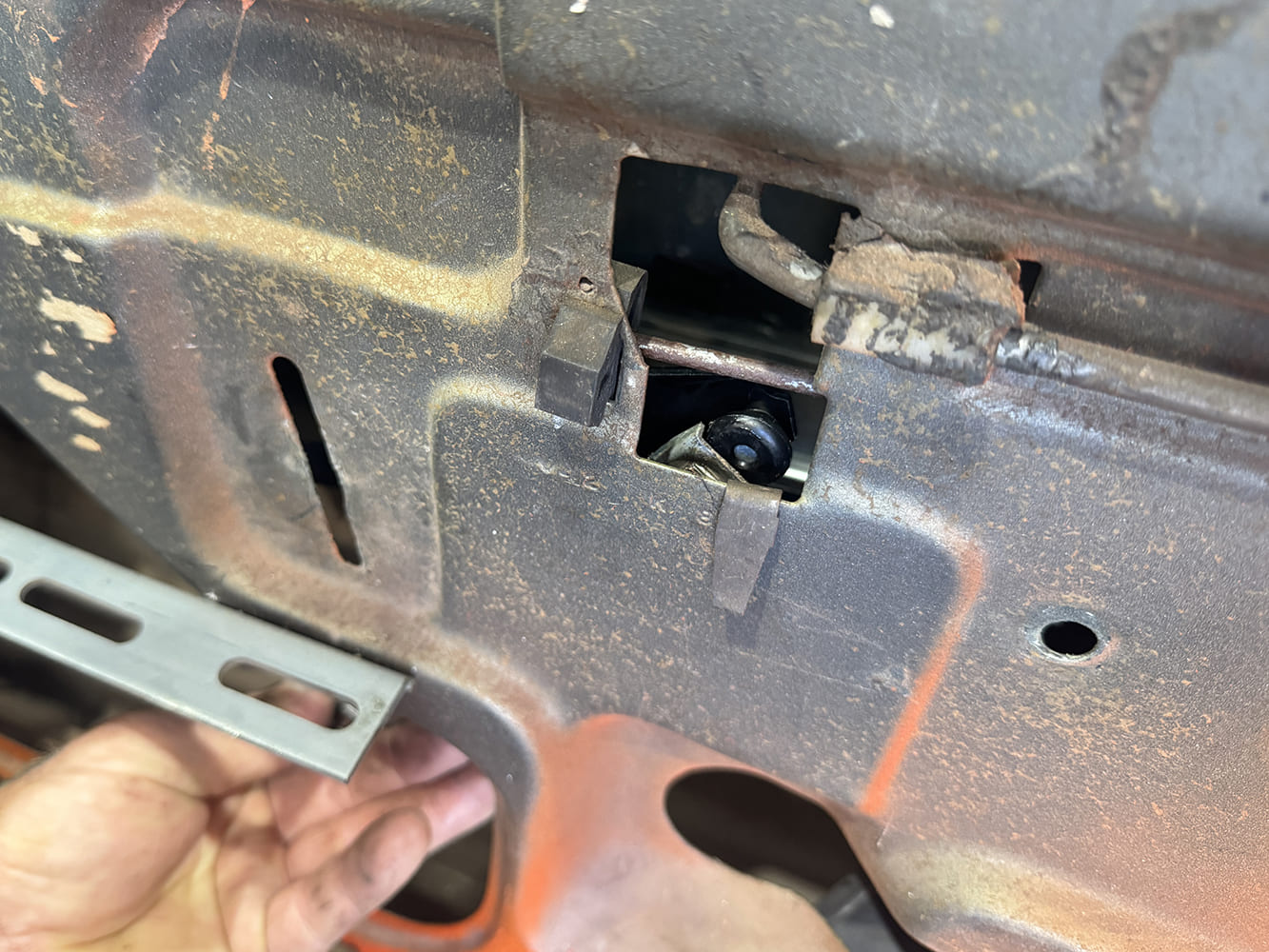 023 1971 camaro window guide track installed inside door shell