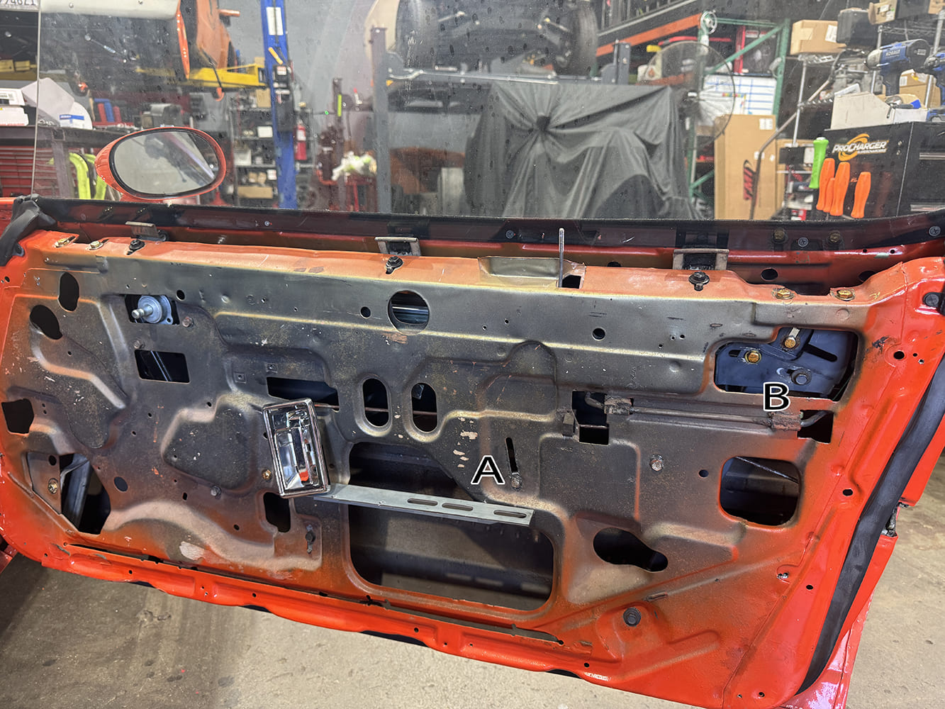 026 1971 camaro adjusting inner door lock rod and retainer clip