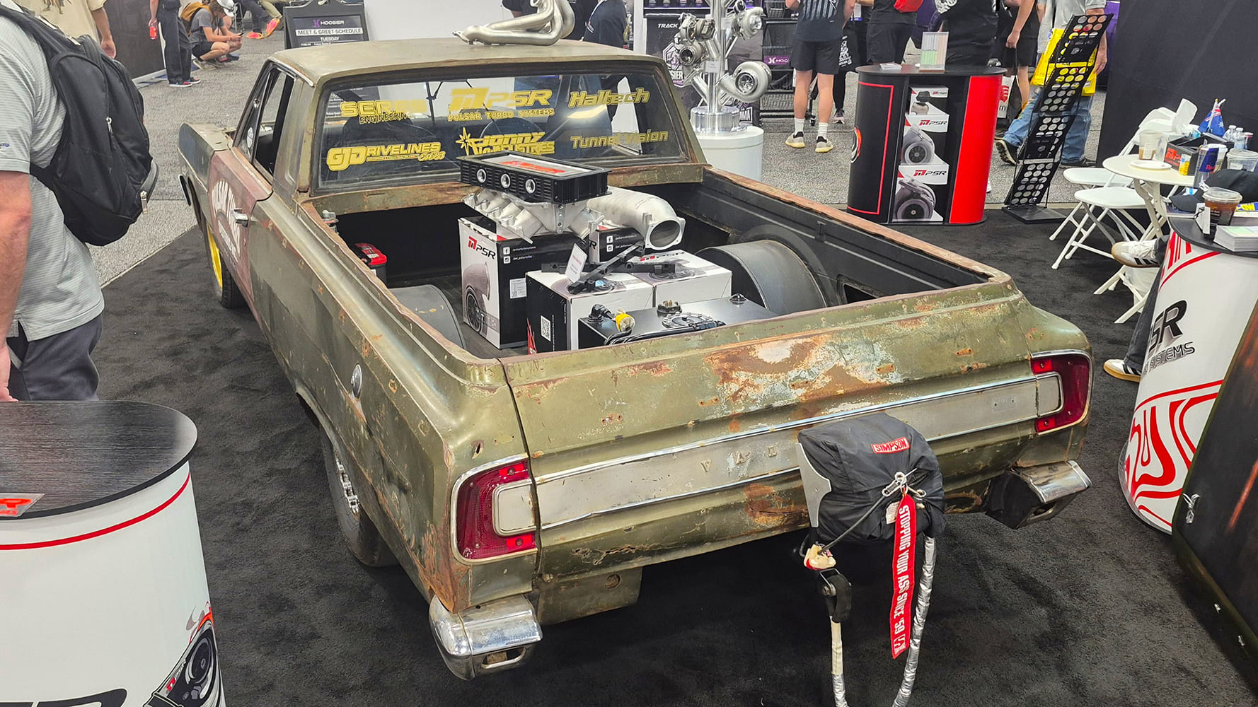 04 1968 dodge d100 truck bed turbo display drag setup sema