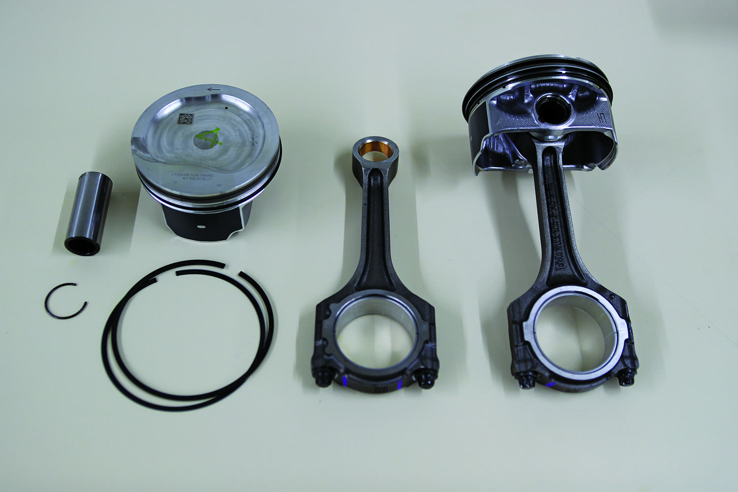 10 Ford Godzilla engine piston rod ring assembly layout for short block build