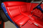 12 1932 Ford roadster red leather cockpit with pleated seats center console shifter and blue trim