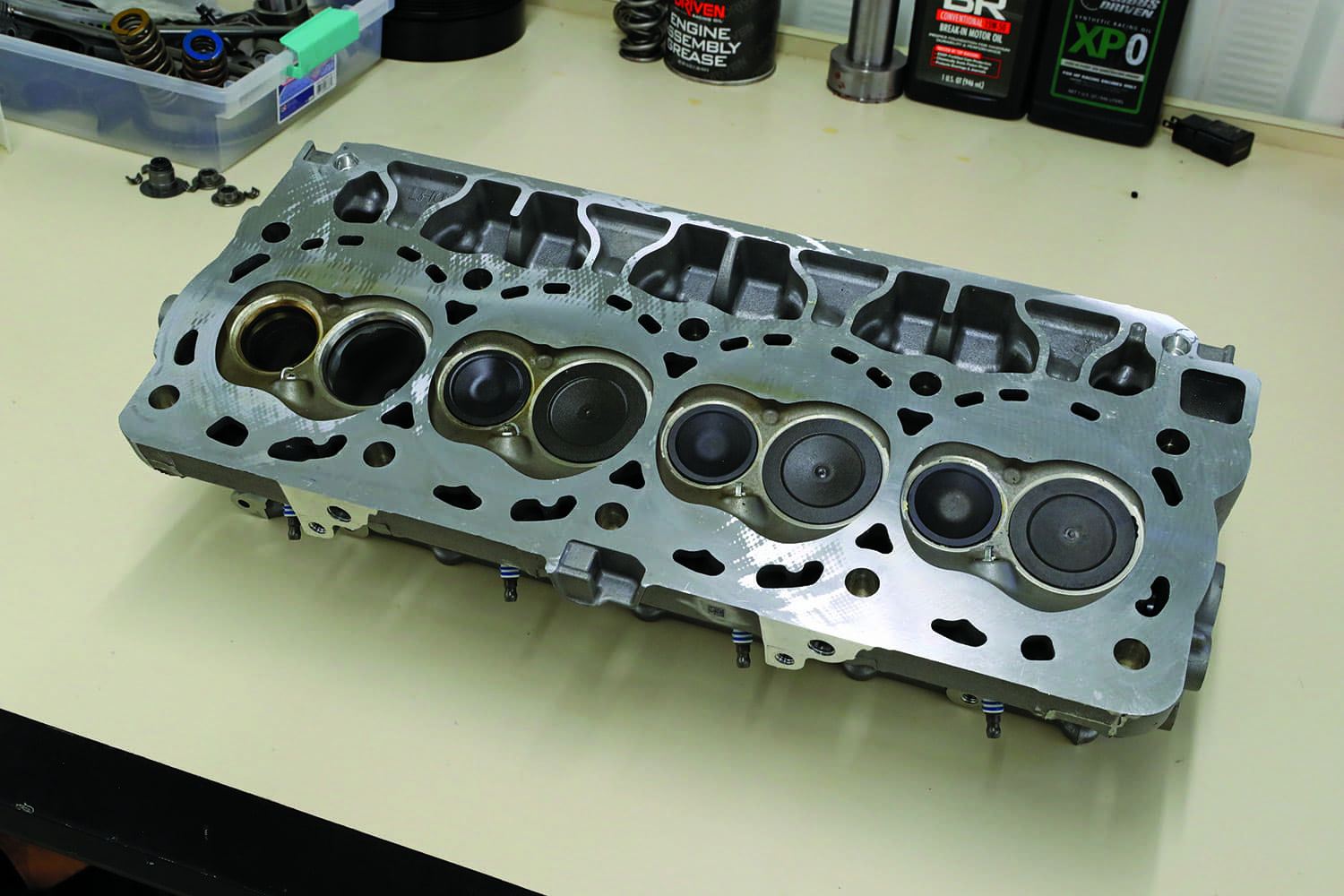 15 Ford Godzilla head chamber view 7 3L combustion chamber valves and CNC finish