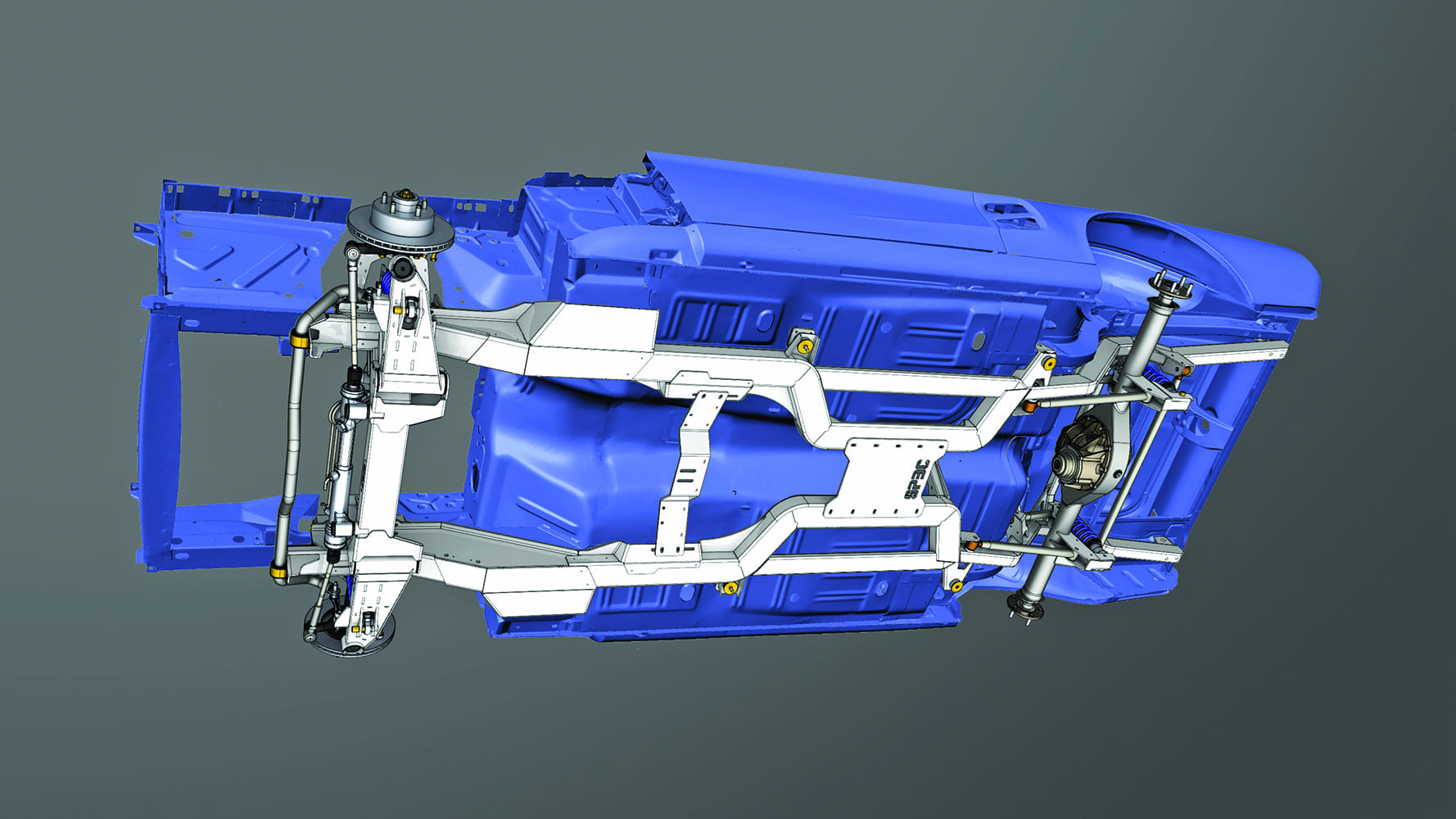 25 1965 Mustang chassis modification diagram