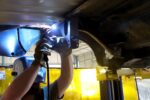 001 1963 Chevy Nova TIG welds applied to Detroit Speed QUADRALink brackets on the chassis