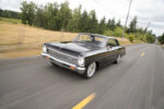 001 1966 chevy nova pro touring black driving front view