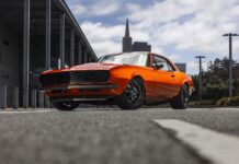 001 1967 chevy camaro pro touring orange black mesh grille