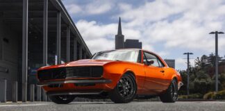 001 1967 chevy camaro pro touring orange black mesh grille