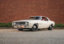 Tame but Potent 1969 Camaro Restomod 001 1969 chevy camaro coupe white steel wheels chrome caps