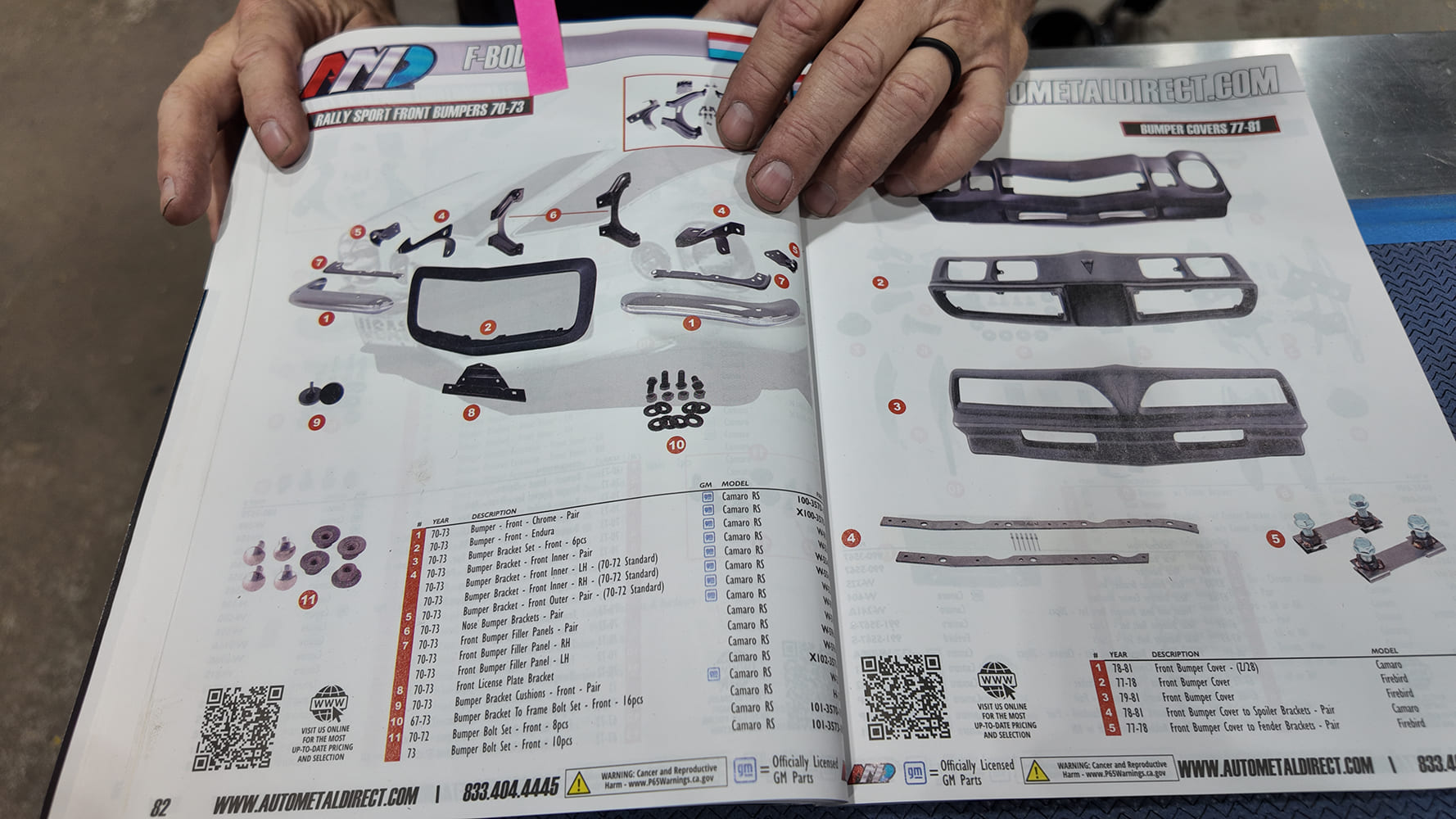 AMD catalog shows the Camaro RS conversion parts