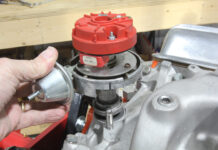 Chevy distributor alignment before dropping in.