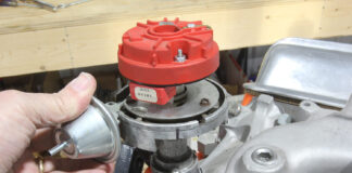 Chevy distributor alignment before dropping in.