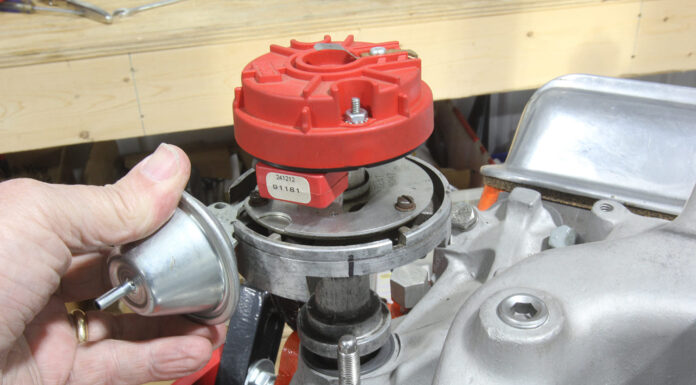 Chevy distributor alignment before dropping in.