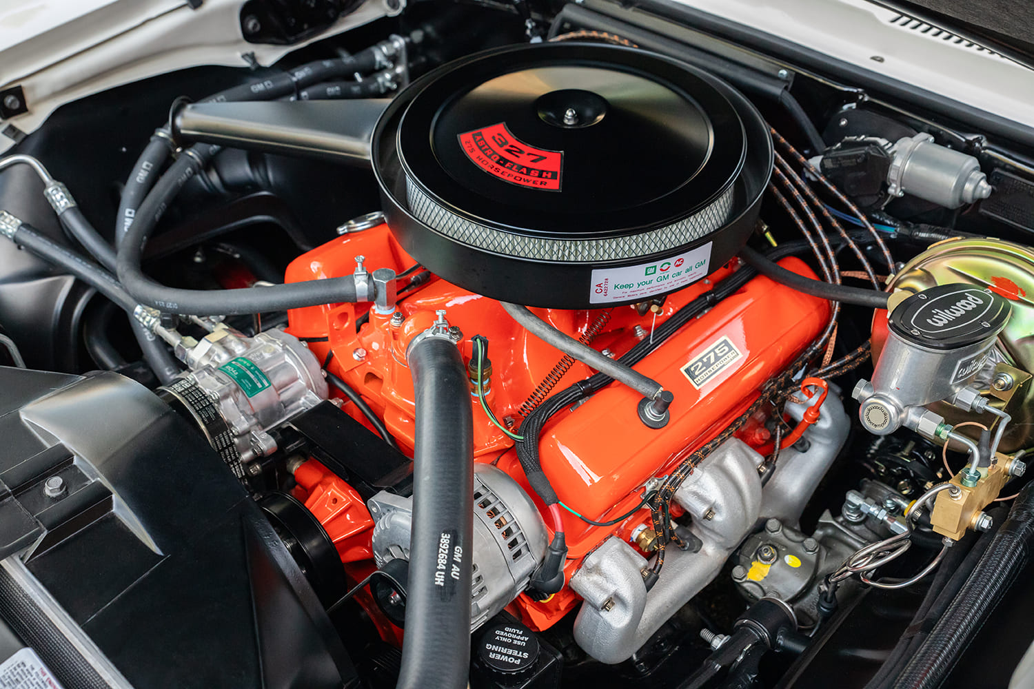 007 1969 chevy camaro 327 v8 engine bay factory appearance