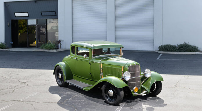 Grandpa’s 1931 Ford Model A 01 1931 ford coupe front three quarter view olive green paint black wire wheels traditional hot rod stance