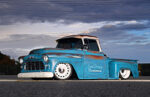 01 1957 Chevy 3100 patina truck bagged slammed Low Down Customs build