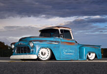 01 1957 Chevy 3100 patina truck bagged slammed Low Down Customs build