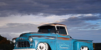 01 1957 Chevy 3100 patina truck bagged slammed Low Down Customs build